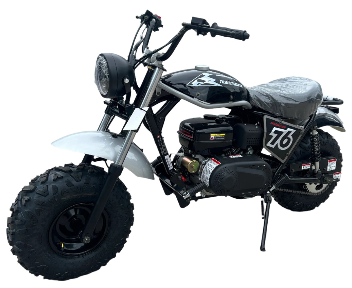 TrailMaster Hurricane 200X PRO Mini Bike, 208cc 7.5hp with Electric Start, Torque Converter, Dual Disc Brakes, Front & Rear Suspension, LED Headlight