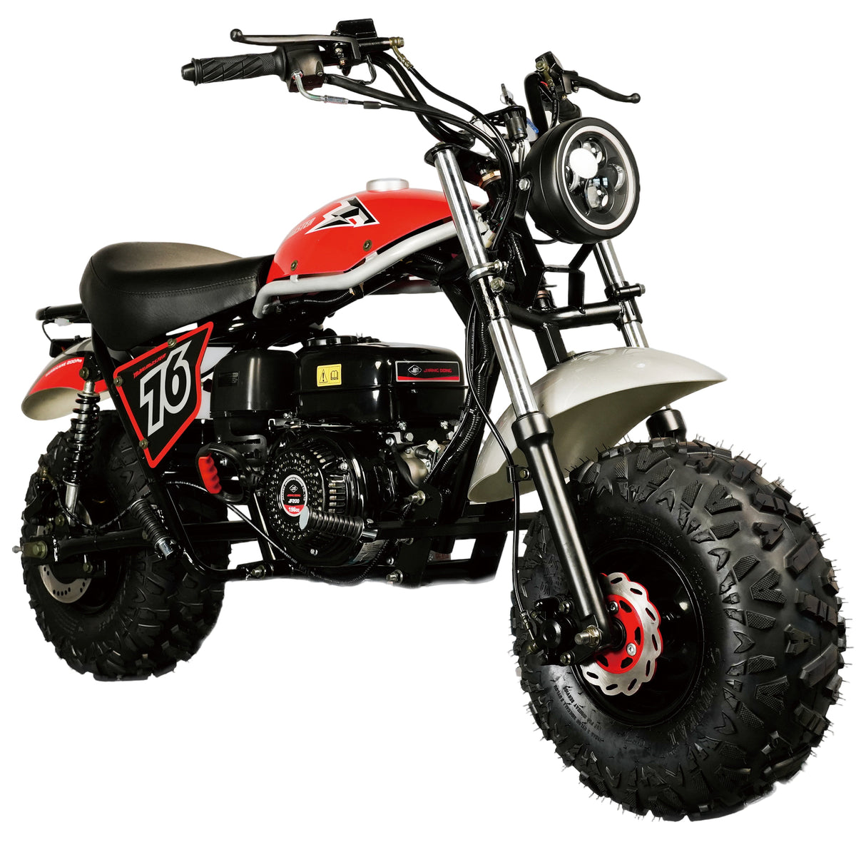 TrailMaster Hurricane 200X PRO Mini Bike, 196cc 6.5hp with Electric Start, Torque Converter, Dual Disc Brakes, Front & Rear Suspension, LED Headlight