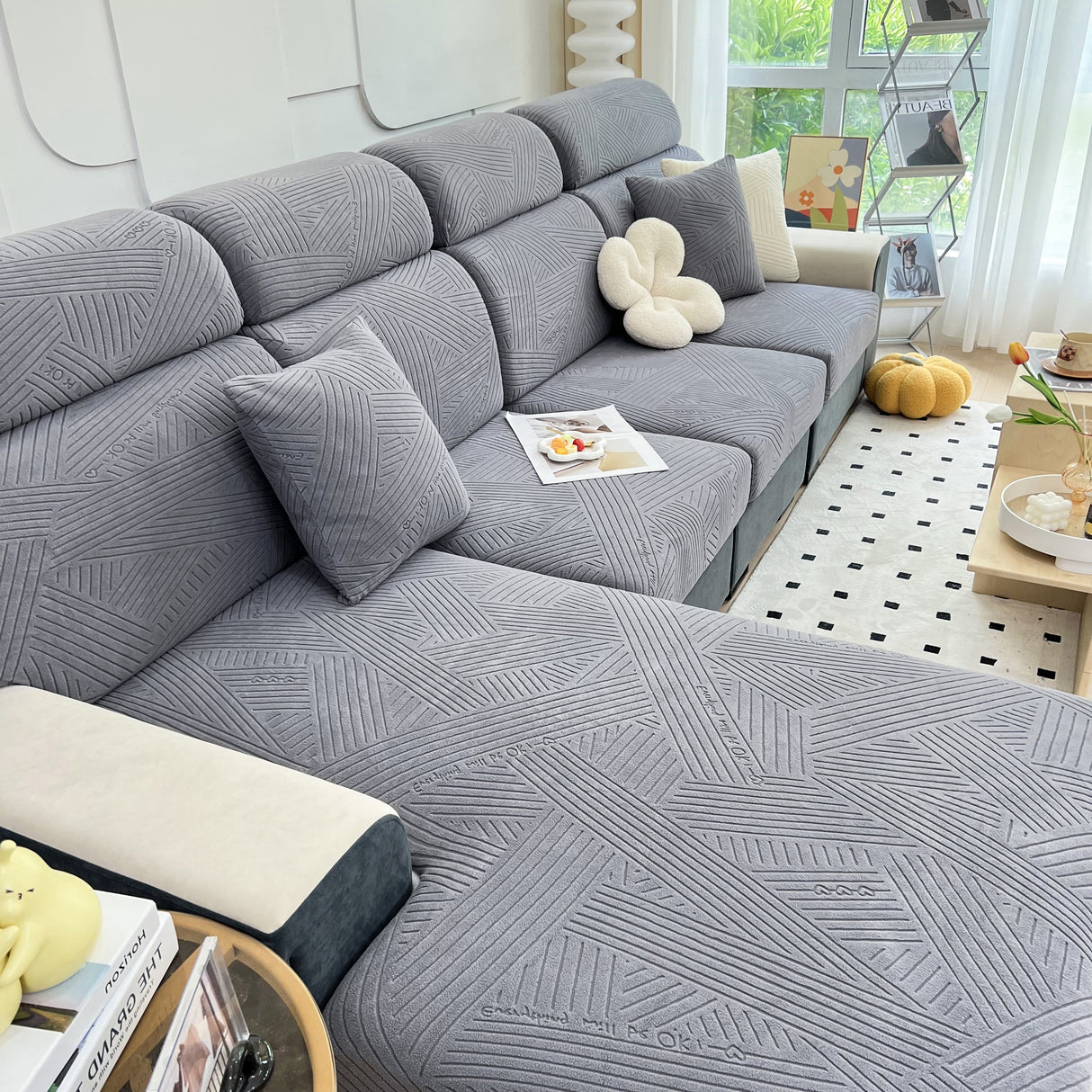 Stretch Couch Cushion Covers, Slipcovers Sofa Cushion Protector Covers, Elastic Furniture Protector for Pets, Kid