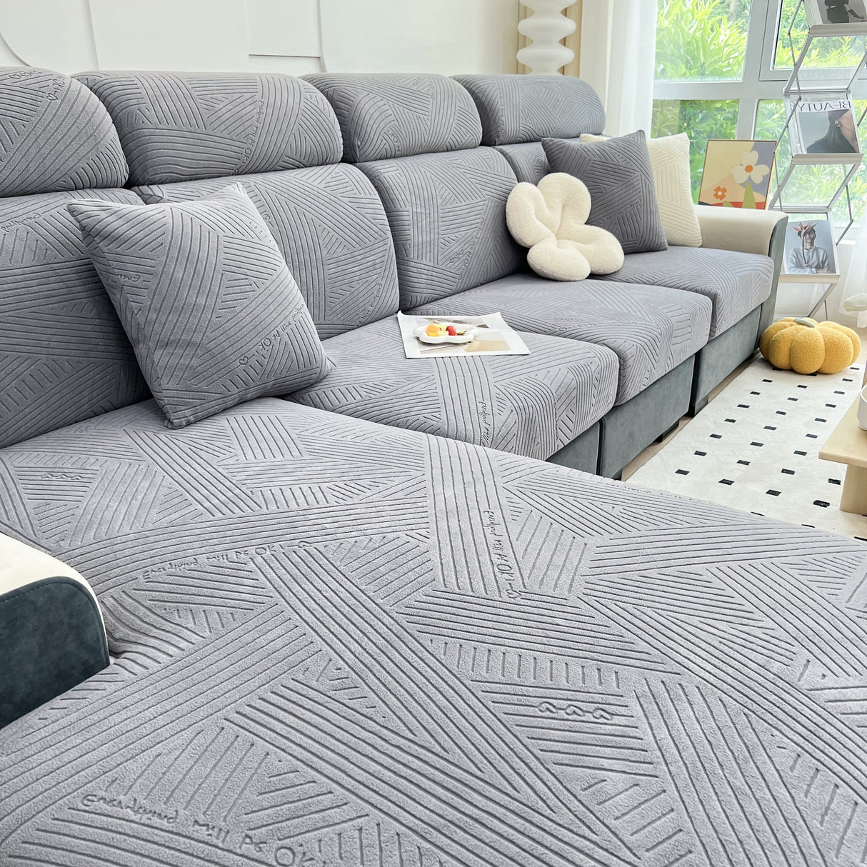 Stretch Couch Cushion Covers, Slipcovers Sofa Cushion Protector Covers, Elastic Furniture Protector for Pets, Kid