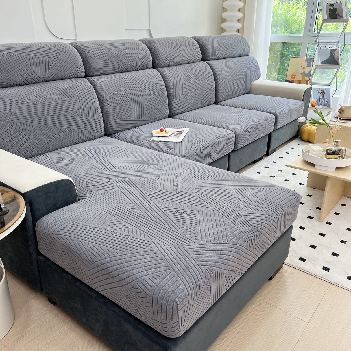 Stretch Couch Cushion Covers, Slipcovers Sofa Cushion Protector Covers, Elastic Furniture Protector for Pets, Kid