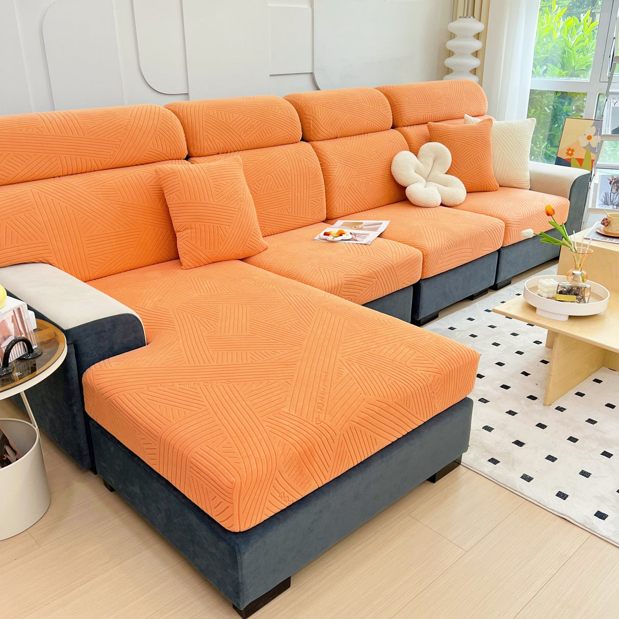 Stretch Couch Cushion Covers, Slipcovers Sofa Cushion Protector Covers, Elastic Furniture Protector for Pets, Kid