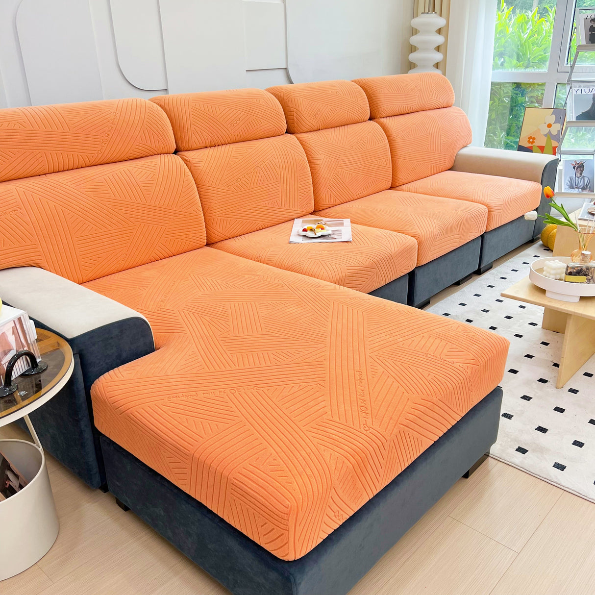 Stretch Couch Cushion Covers, Slipcovers Sofa Cushion Protector Covers, Elastic Furniture Protector for Pets, Kid