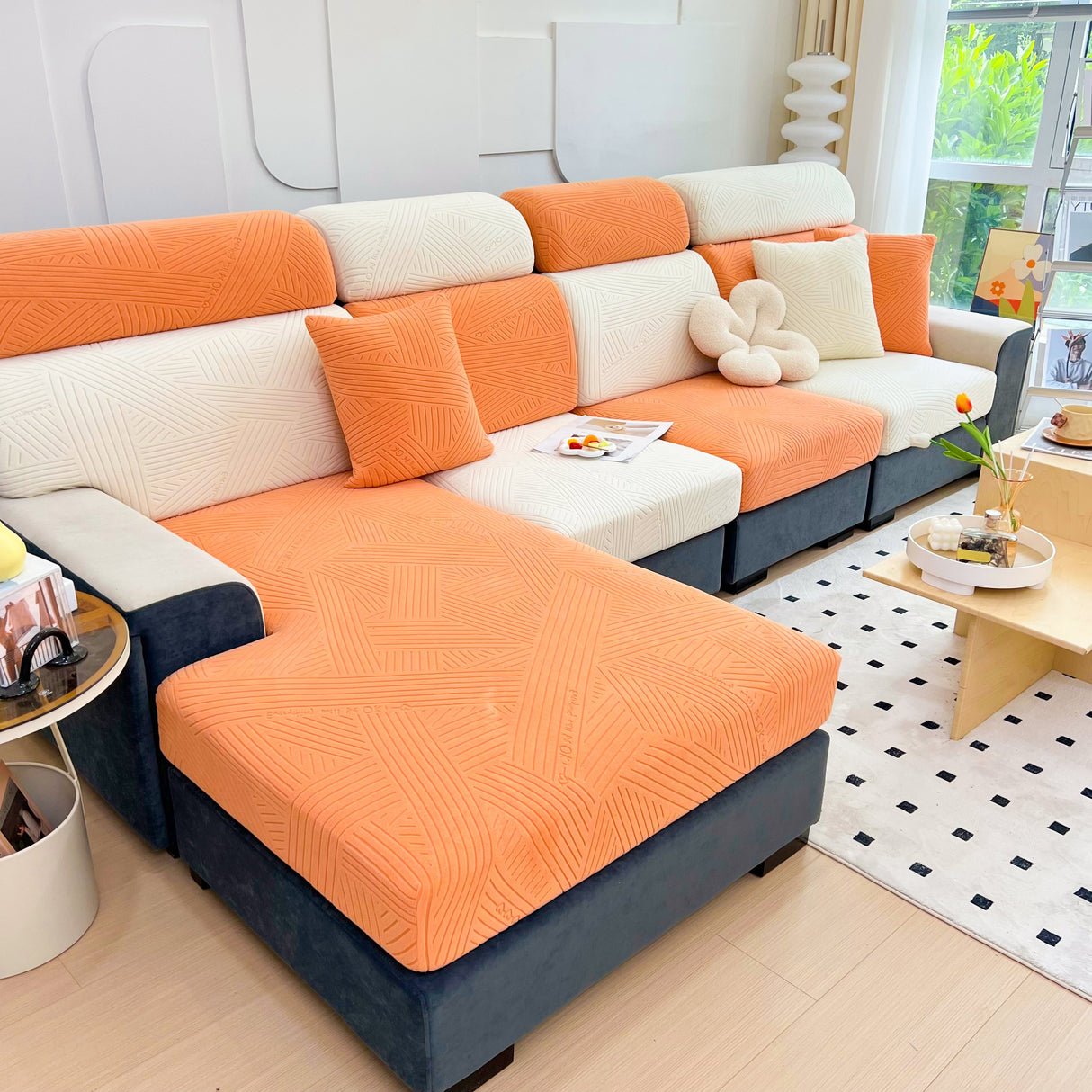 Stretch Couch Cushion Covers, Slipcovers Sofa Cushion Protector Covers, Elastic Furniture Protector for Pets, Kid