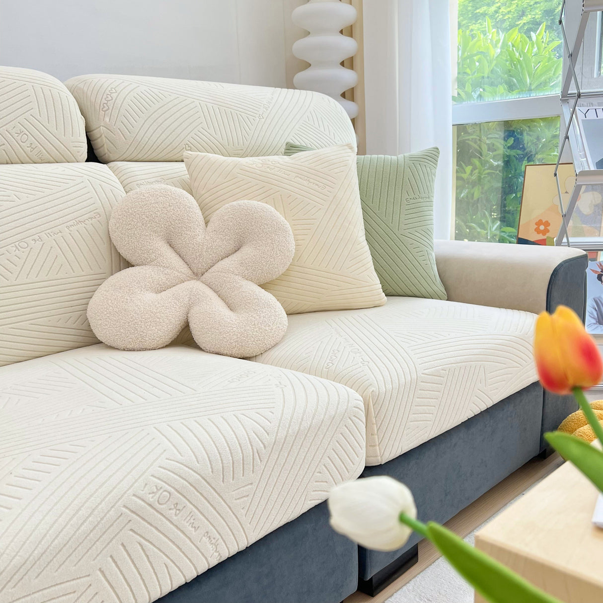 Stretch Couch Cushion Covers, Slipcovers Sofa Cushion Protector Covers, Elastic Furniture Protector for Pets, Kid