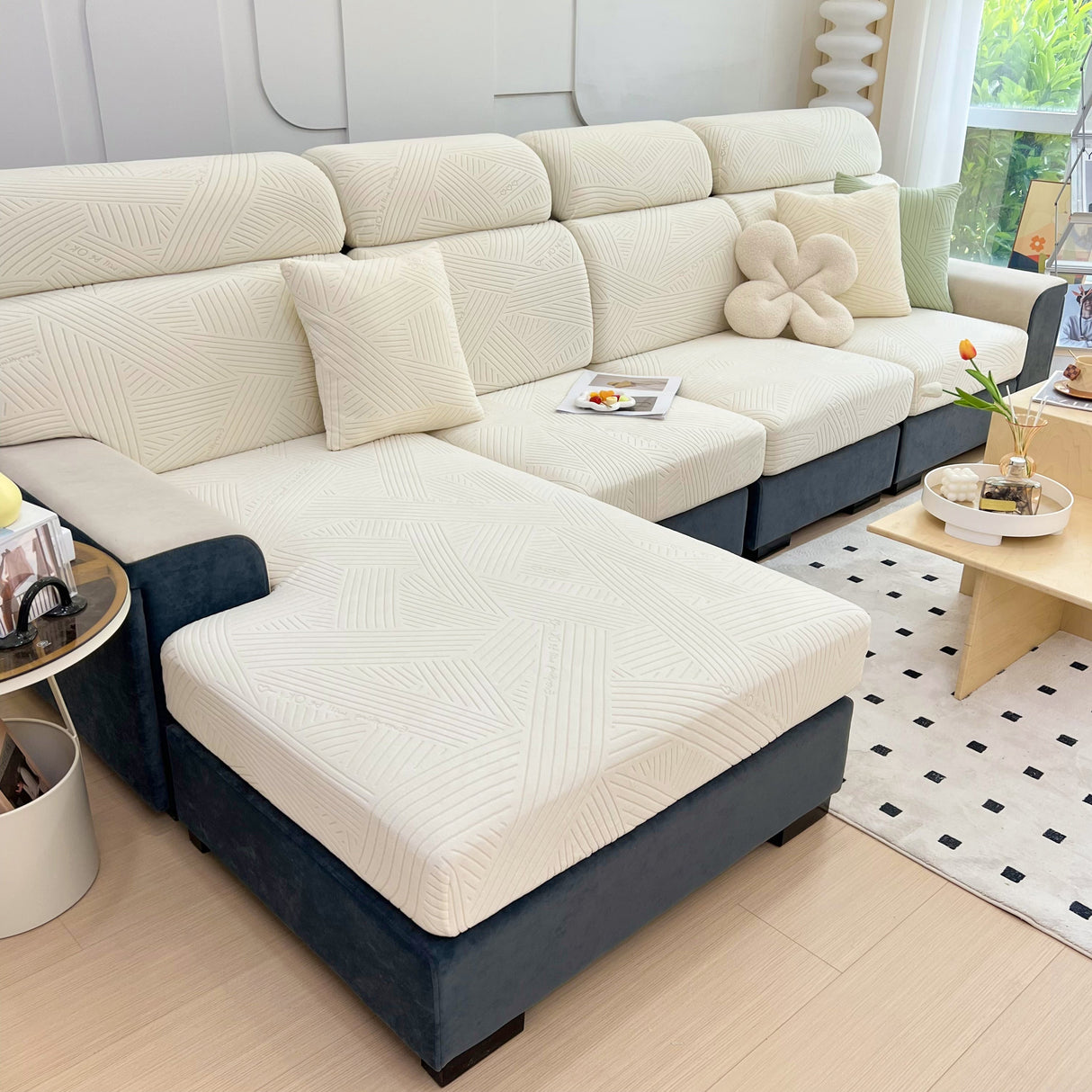 Stretch Couch Cushion Covers, Slipcovers Sofa Cushion Protector Covers, Elastic Furniture Protector for Pets, Kid