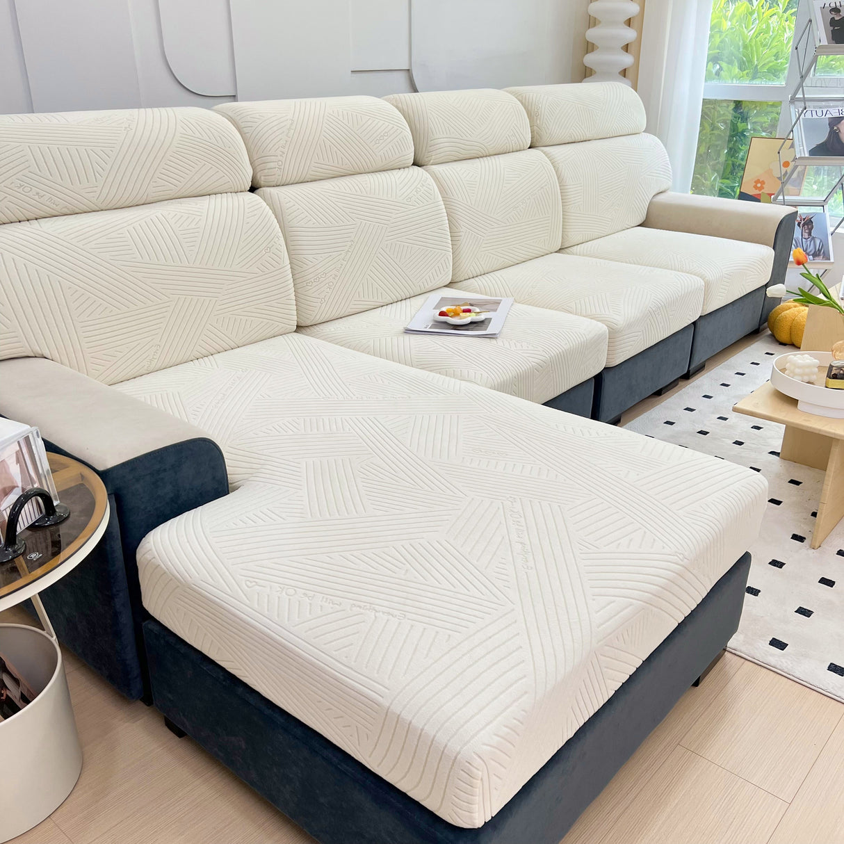 Stretch Couch Cushion Covers, Slipcovers Sofa Cushion Protector Covers, Elastic Furniture Protector for Pets, Kid