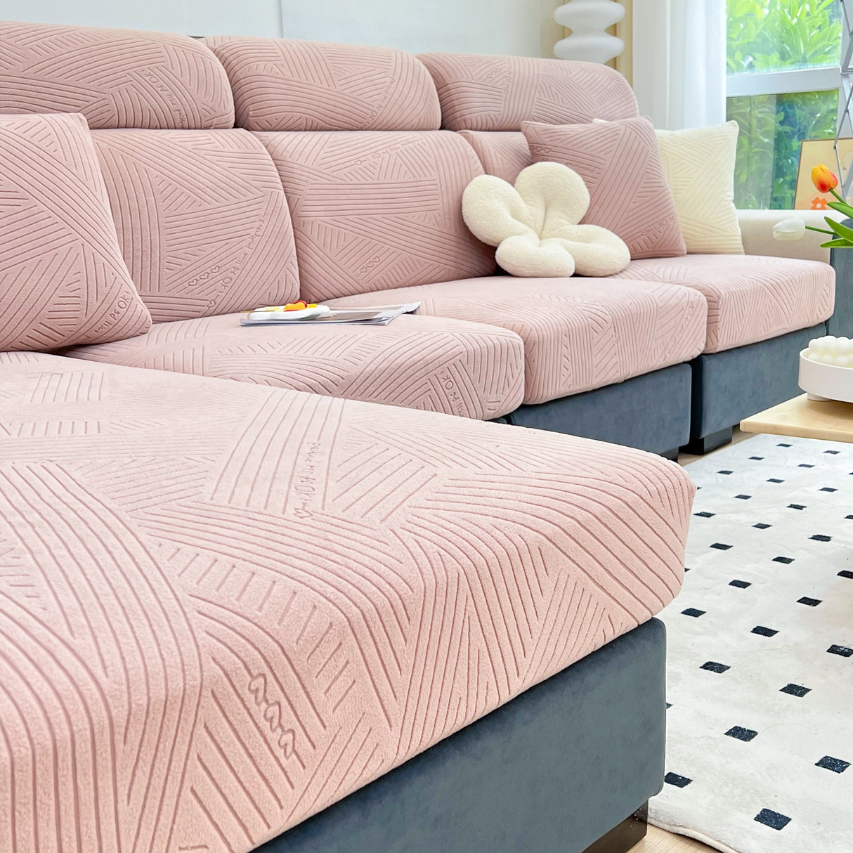 Stretch Couch Cushion Covers, Slipcovers Sofa Cushion Protector Covers, Elastic Furniture Protector for Pets, Kid