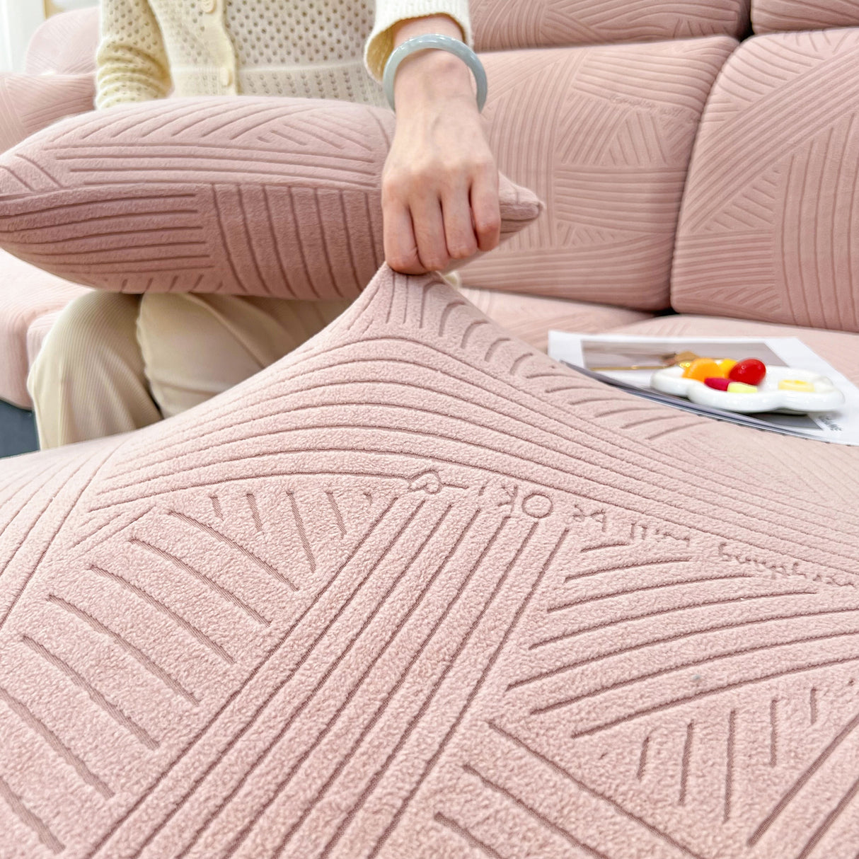 Stretch Couch Cushion Covers, Slipcovers Sofa Cushion Protector Covers, Elastic Furniture Protector for Pets, Kid