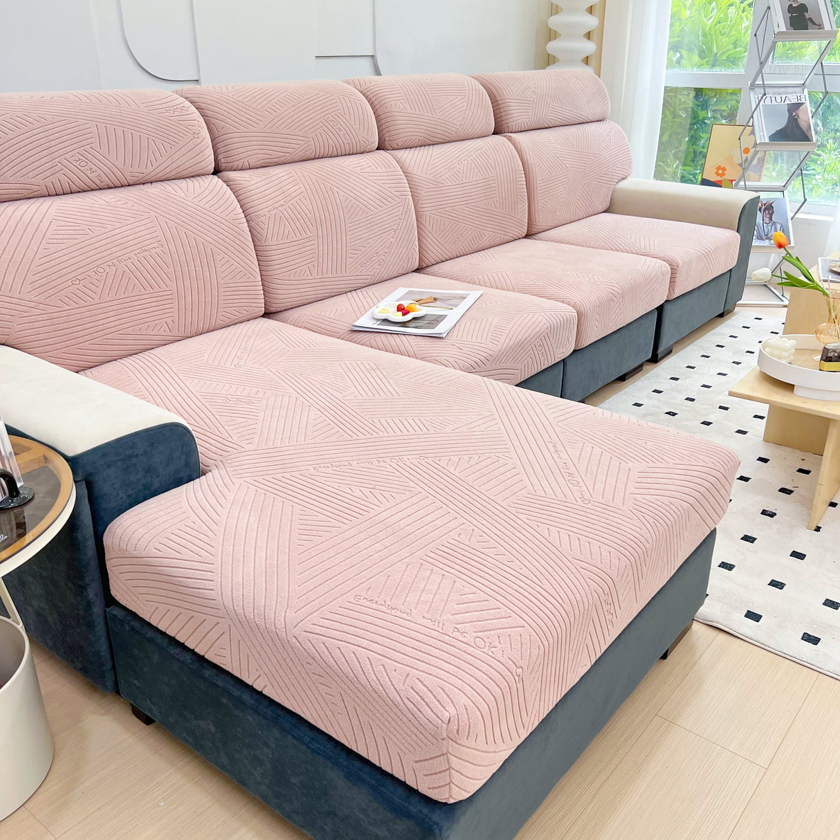 Stretch Couch Cushion Covers, Slipcovers Sofa Cushion Protector Covers, Elastic Furniture Protector for Pets, Kid