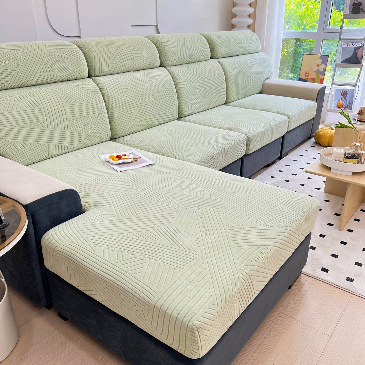 Stretch Couch Cushion Covers, Slipcovers Sofa Cushion Protector Covers, Elastic Furniture Protector for Pets, Kid