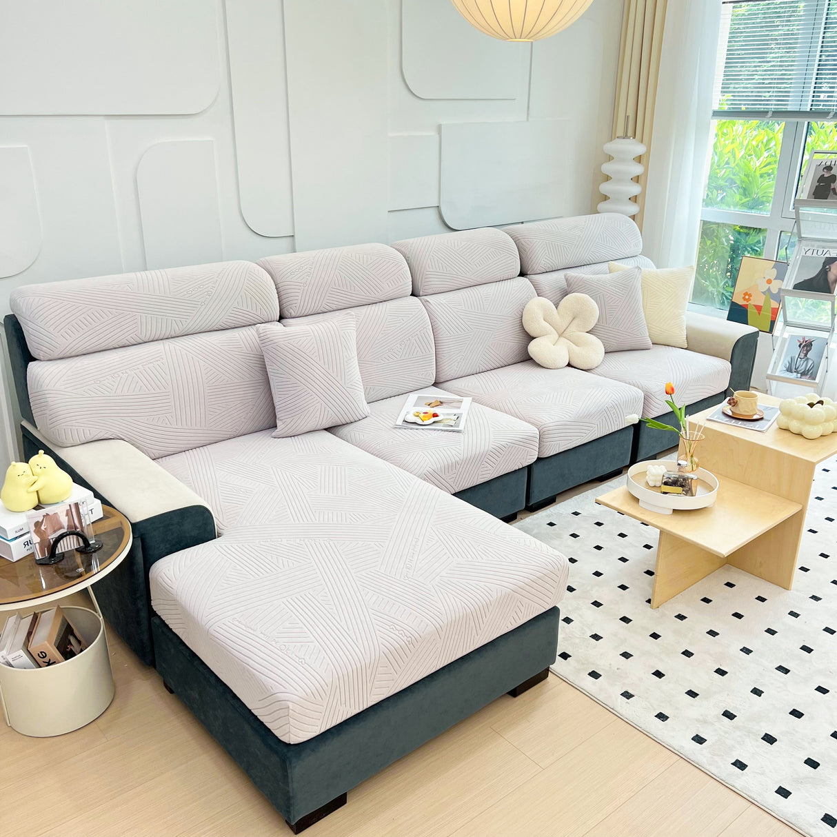 Stretch Couch Cushion Covers, Slipcovers Sofa Cushion Protector Covers, Elastic Furniture Protector for Pets, Kid