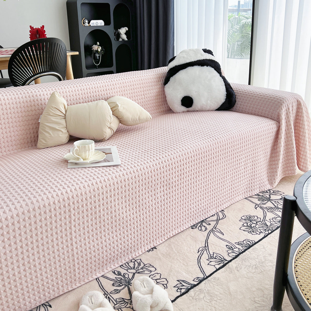 Cooling Textured Sofa Cover Washable Soft Couch Throw Blanket for Summer & Pets