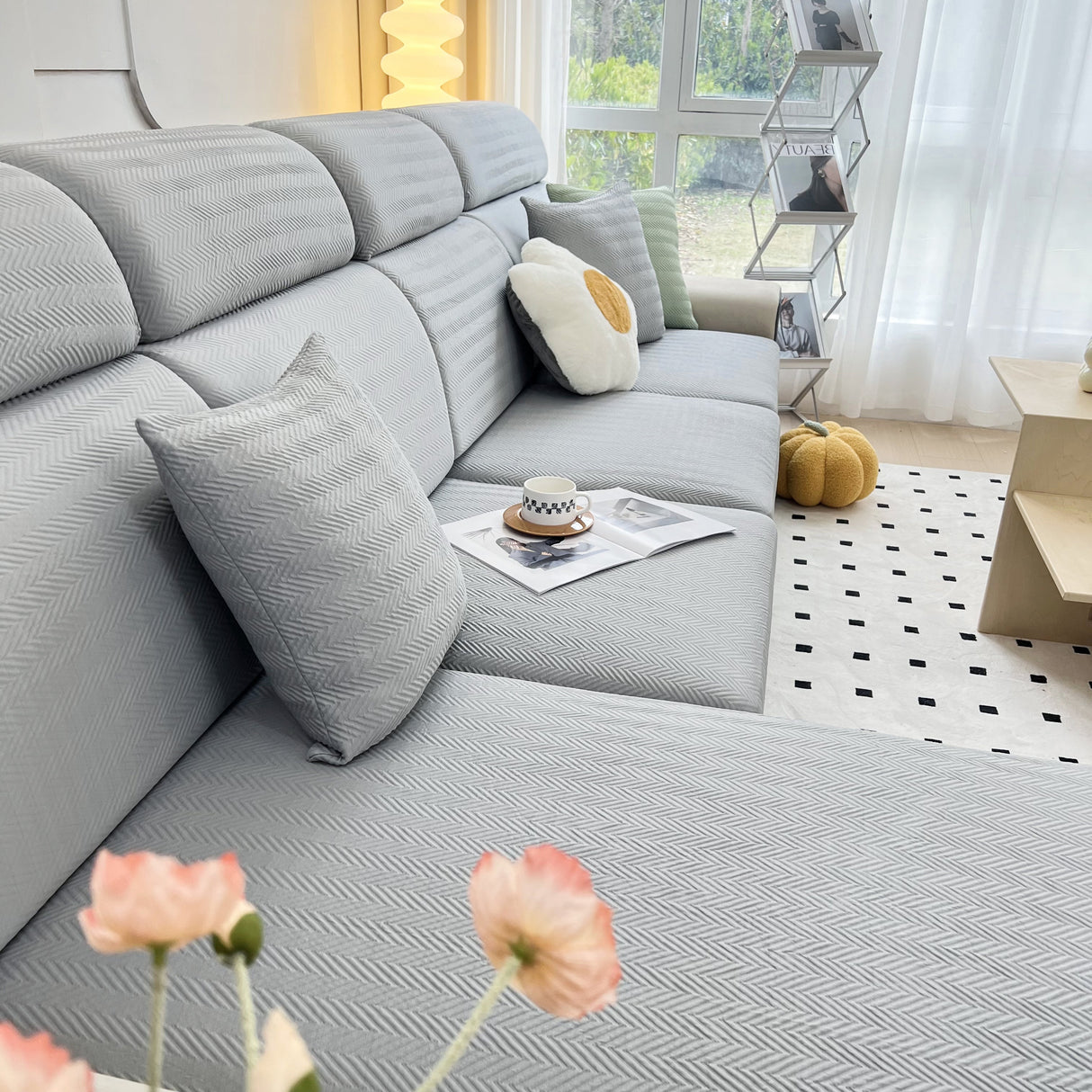 Cooling Stretchy Replacement Couch Cushion Covers for Sectional, Individual Couch Seat Cushion Covers