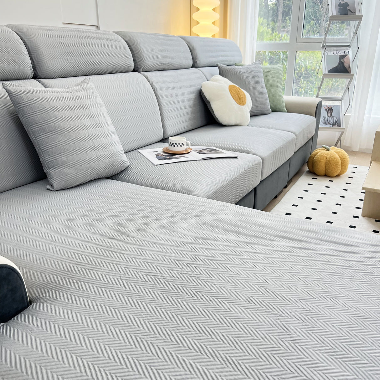 Cooling Stretchy Replacement Couch Cushion Covers for Sectional, Individual Couch Seat Cushion Covers