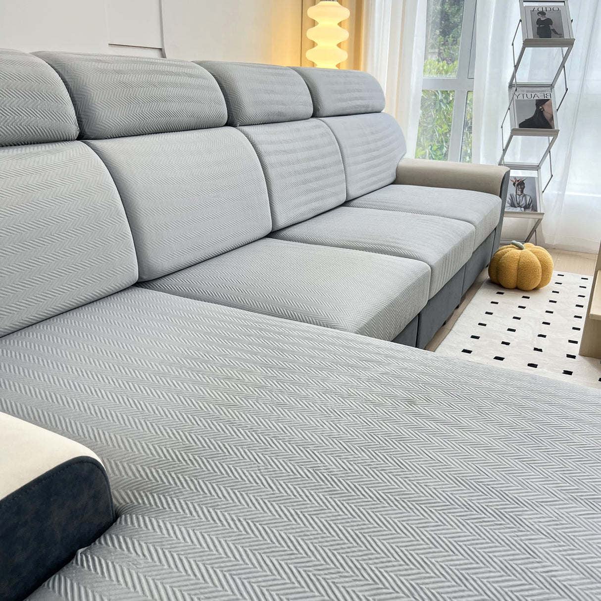 Cooling Stretchy Replacement Couch Cushion Covers for Sectional, Individual Couch Seat Cushion Covers