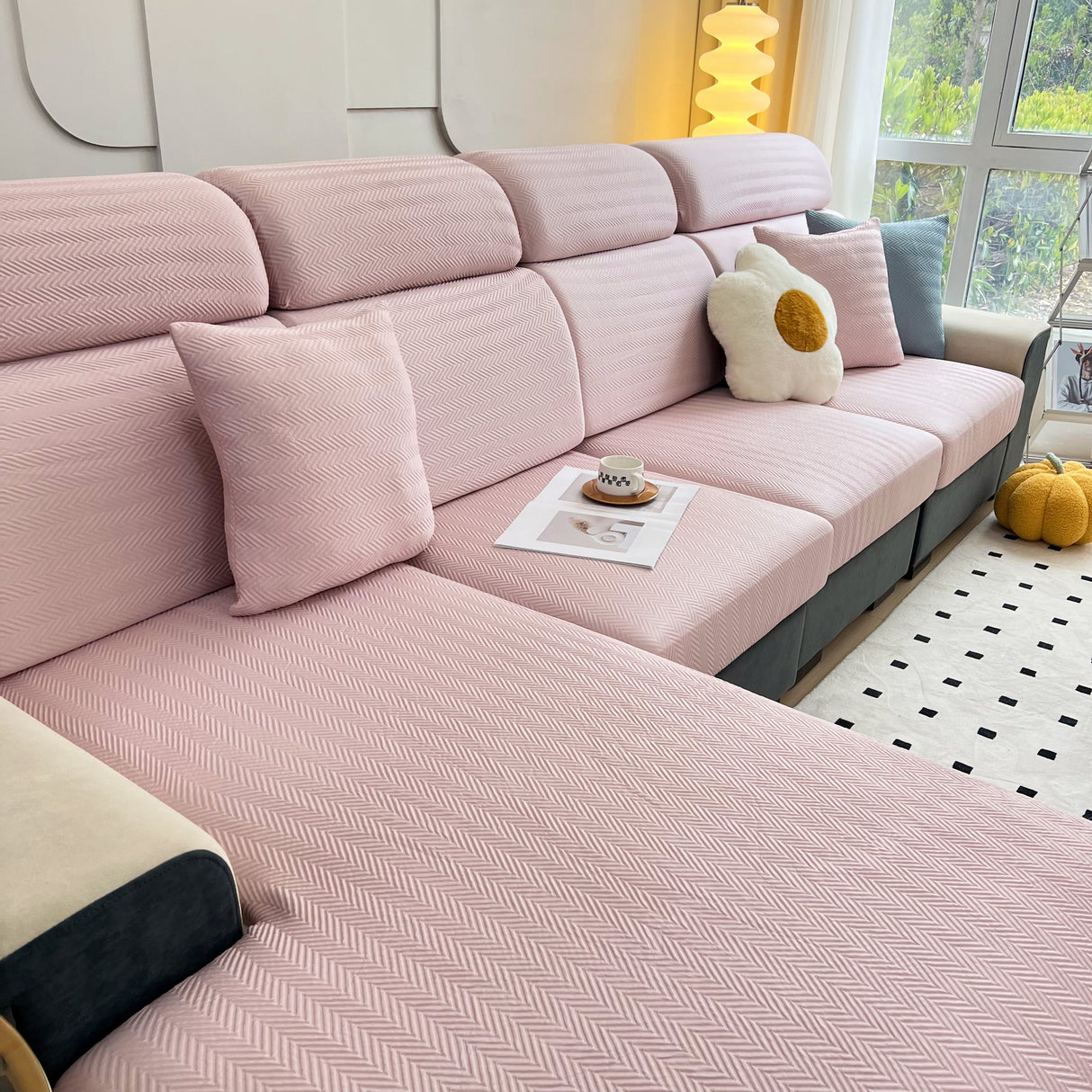 Cooling Stretchy Replacement Couch Cushion Covers for Sectional, Individual Couch Seat Cushion Covers