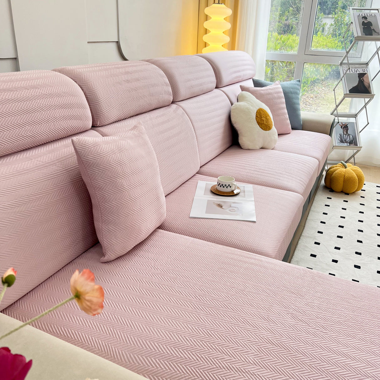 Cooling Stretchy Replacement Couch Cushion Covers for Sectional, Individual Couch Seat Cushion Covers