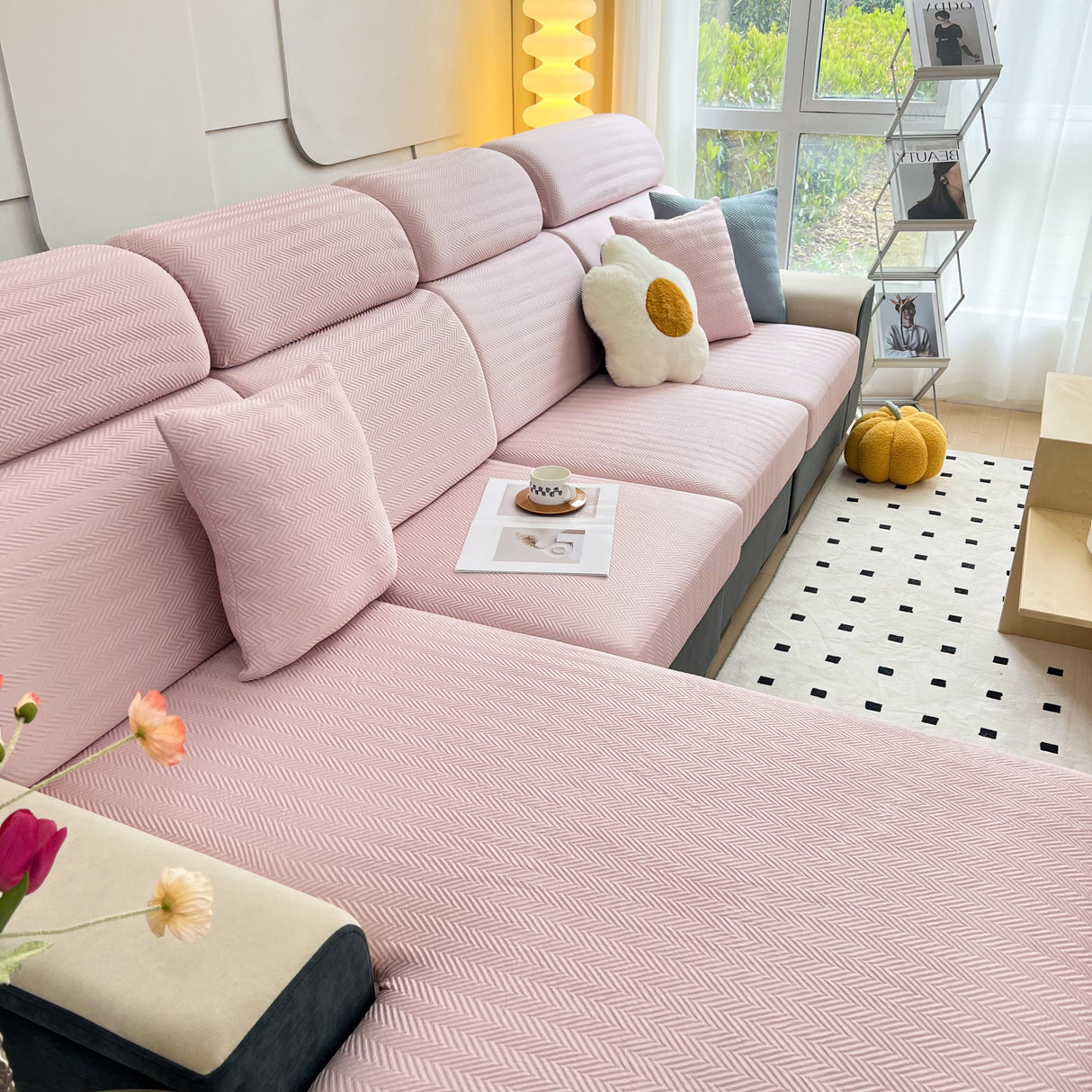 Cooling Stretchy Replacement Couch Cushion Covers for Sectional, Individual Couch Seat Cushion Covers