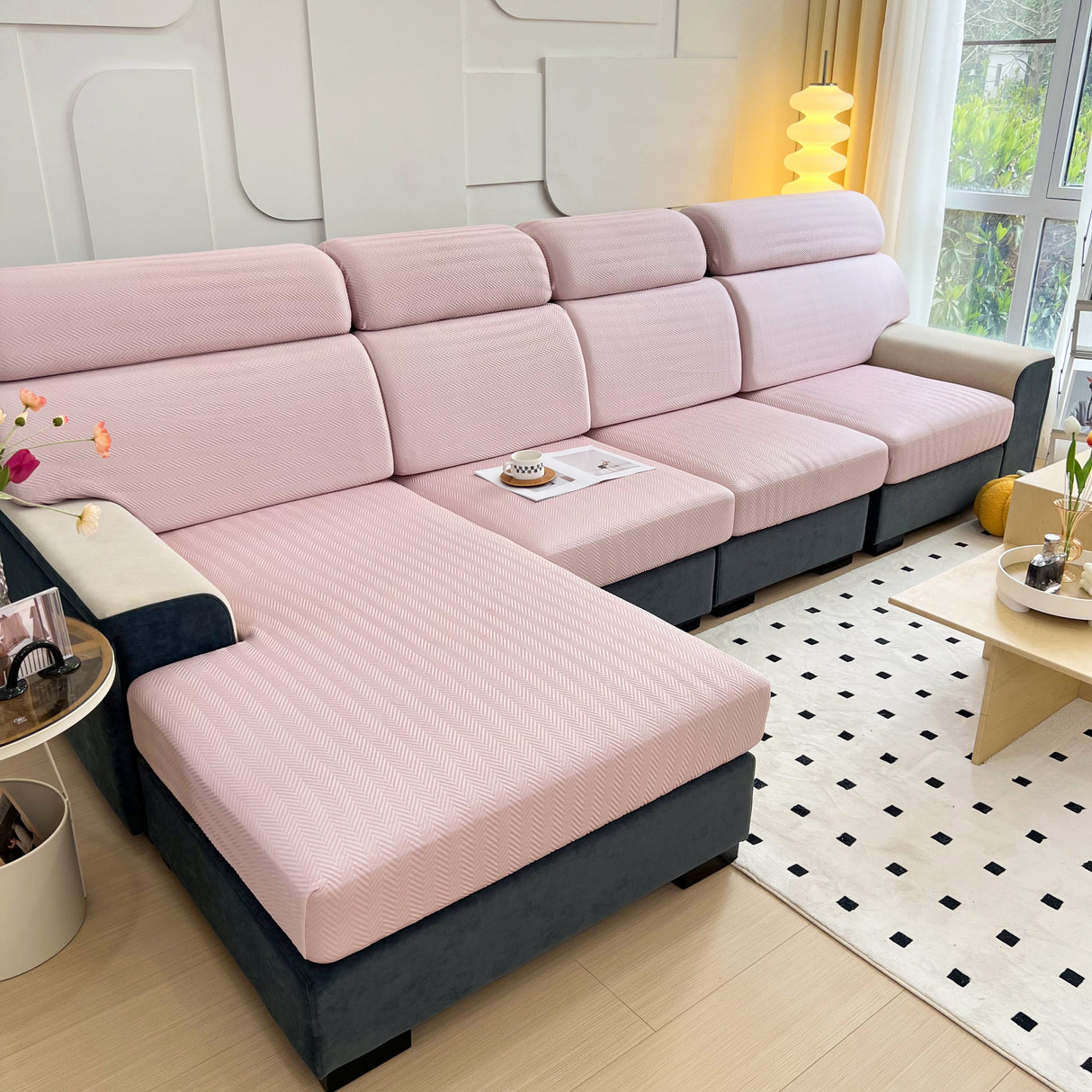 Cooling Stretchy Replacement Couch Cushion Covers for Sectional, Individual Couch Seat Cushion Covers