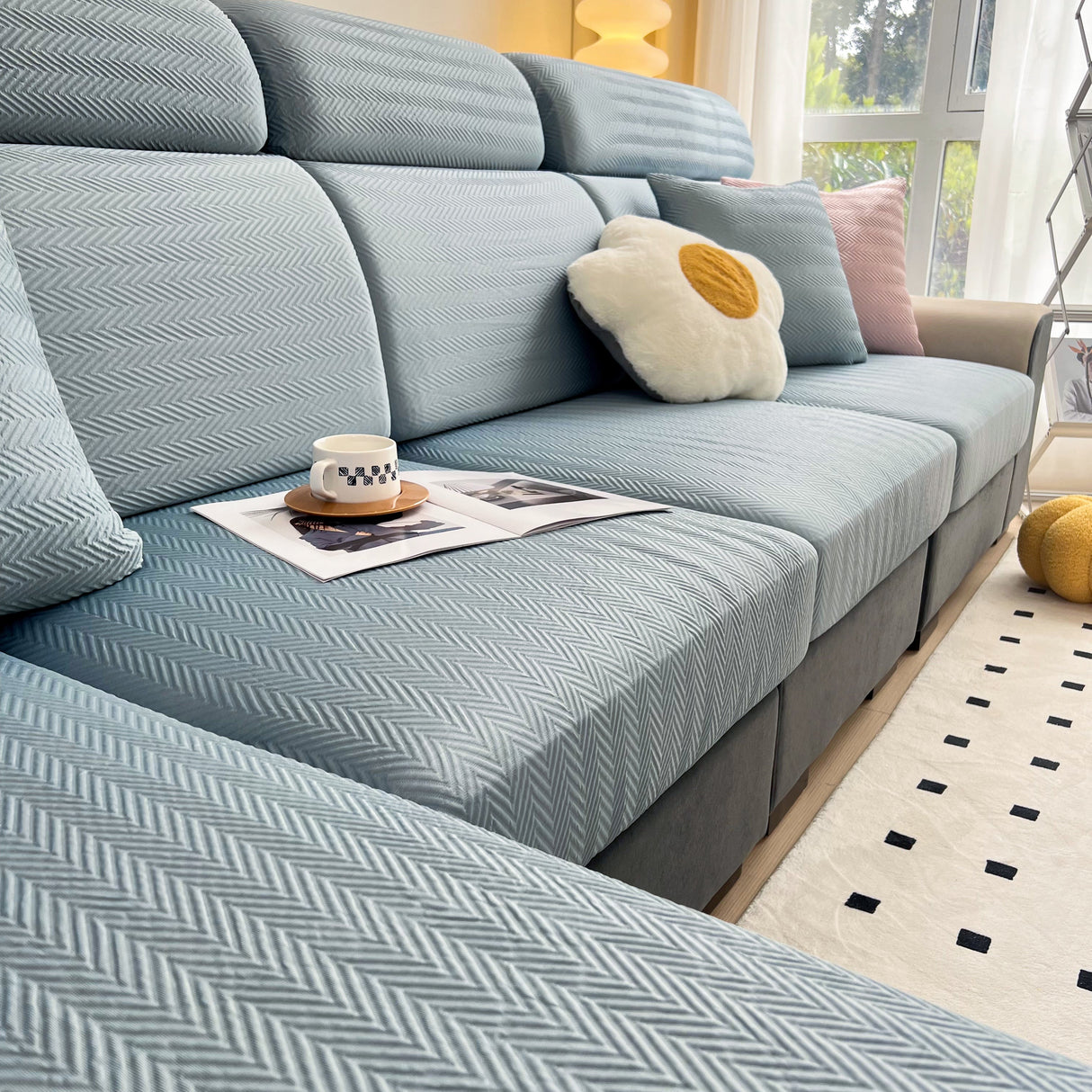 Cooling Stretchy Replacement Couch Cushion Covers for Sectional, Individual Couch Seat Cushion Covers