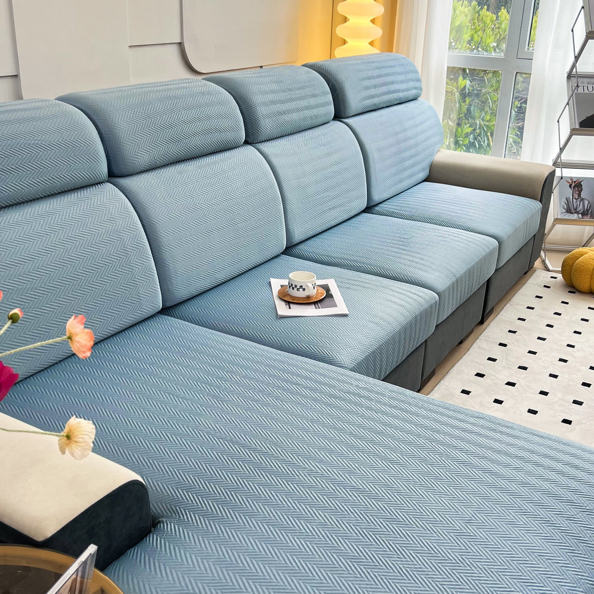 Cooling Stretchy Replacement Couch Cushion Covers for Sectional, Individual Couch Seat Cushion Covers