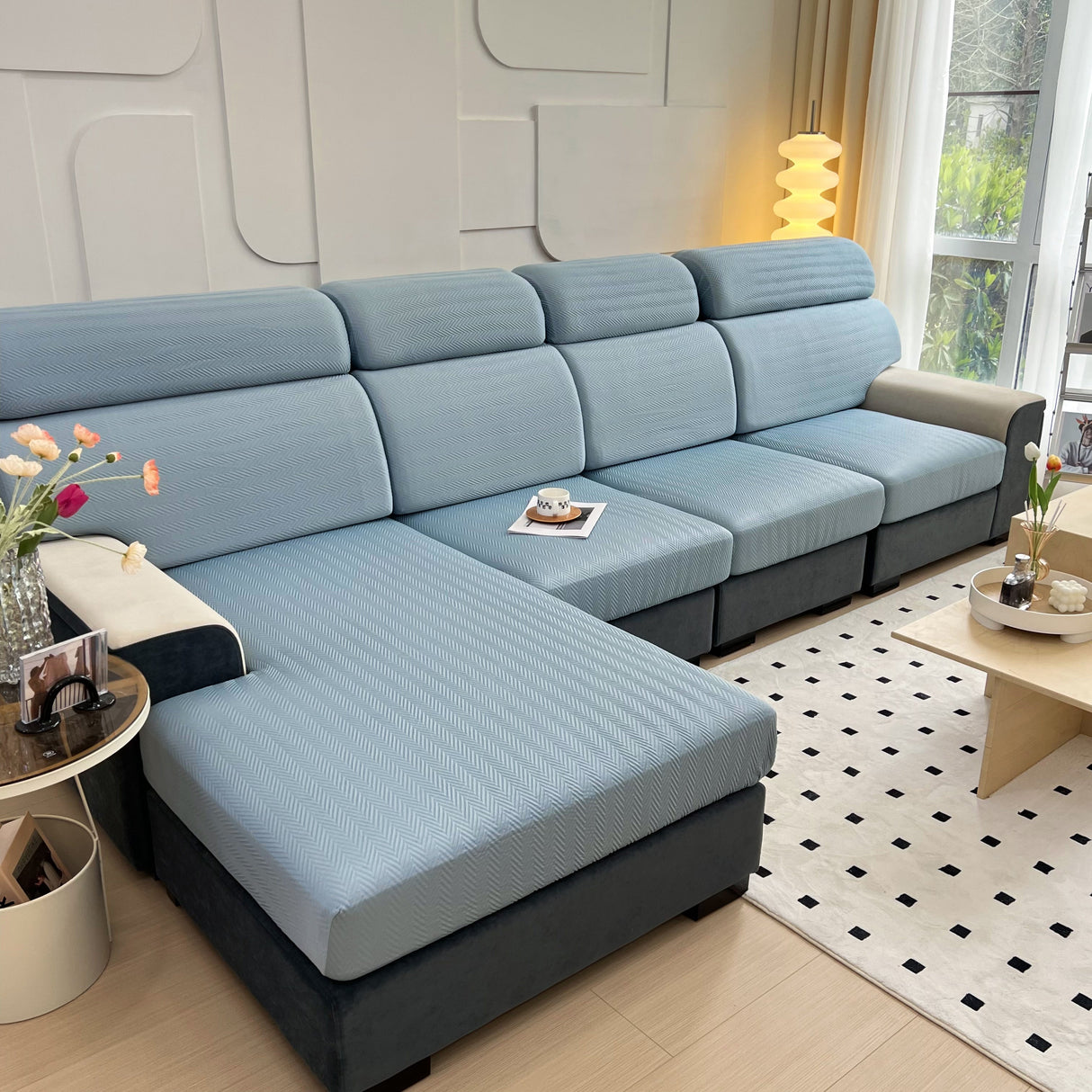 Cooling Stretchy Replacement Couch Cushion Covers for Sectional, Individual Couch Seat Cushion Covers