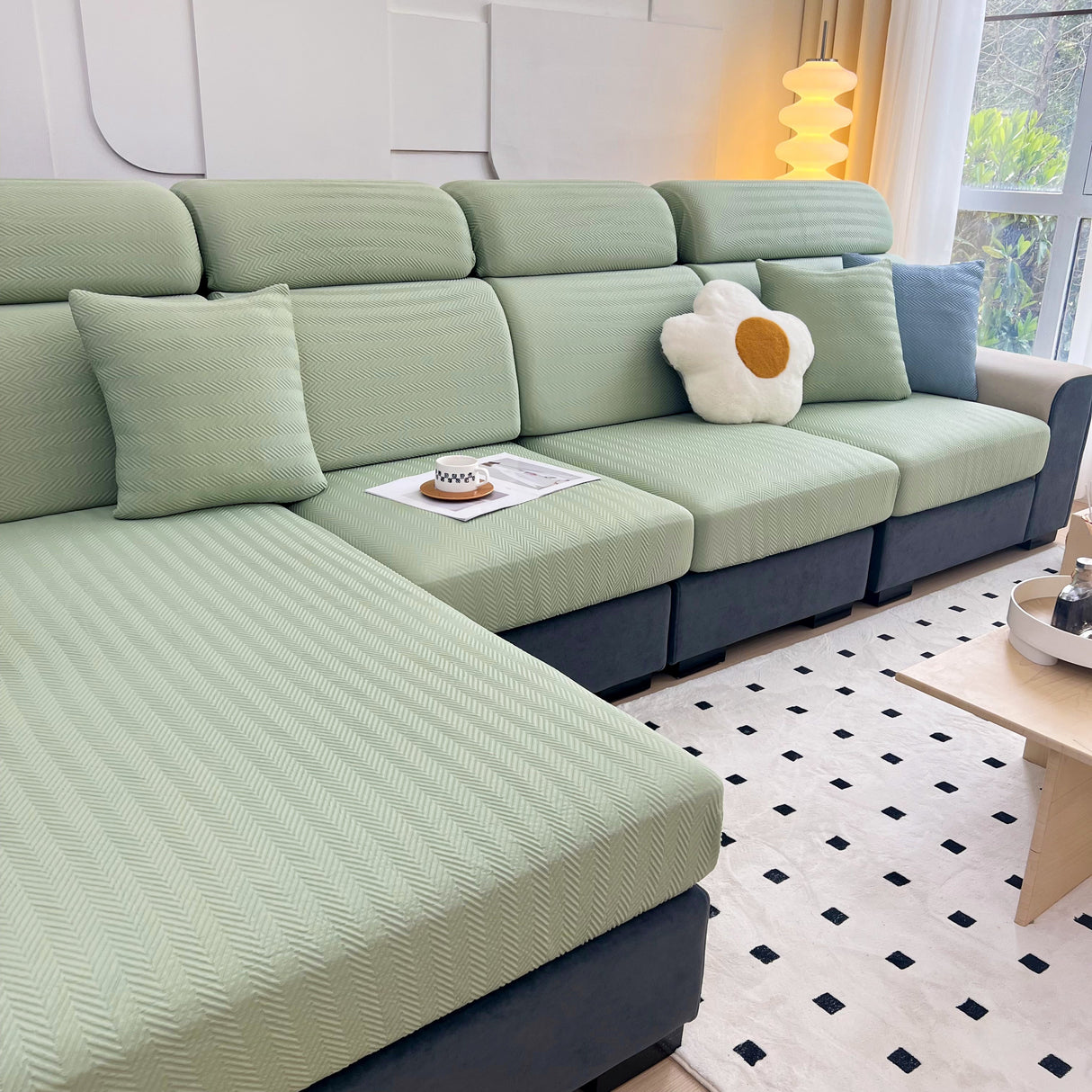 Cooling Stretchy Replacement Couch Cushion Covers for Sectional, Individual Couch Seat Cushion Covers