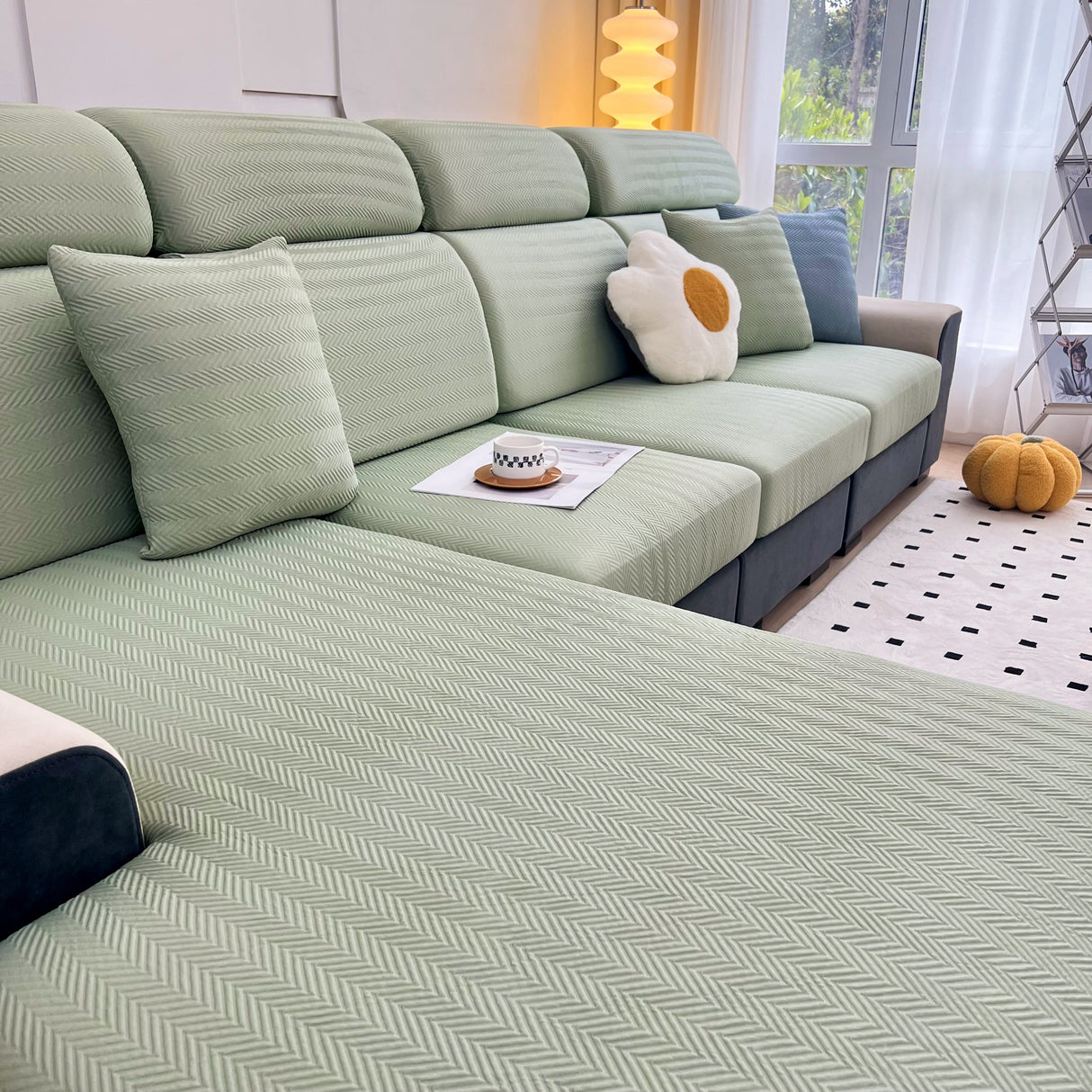 Cooling Stretchy Replacement Couch Cushion Covers for Sectional, Individual Couch Seat Cushion Covers