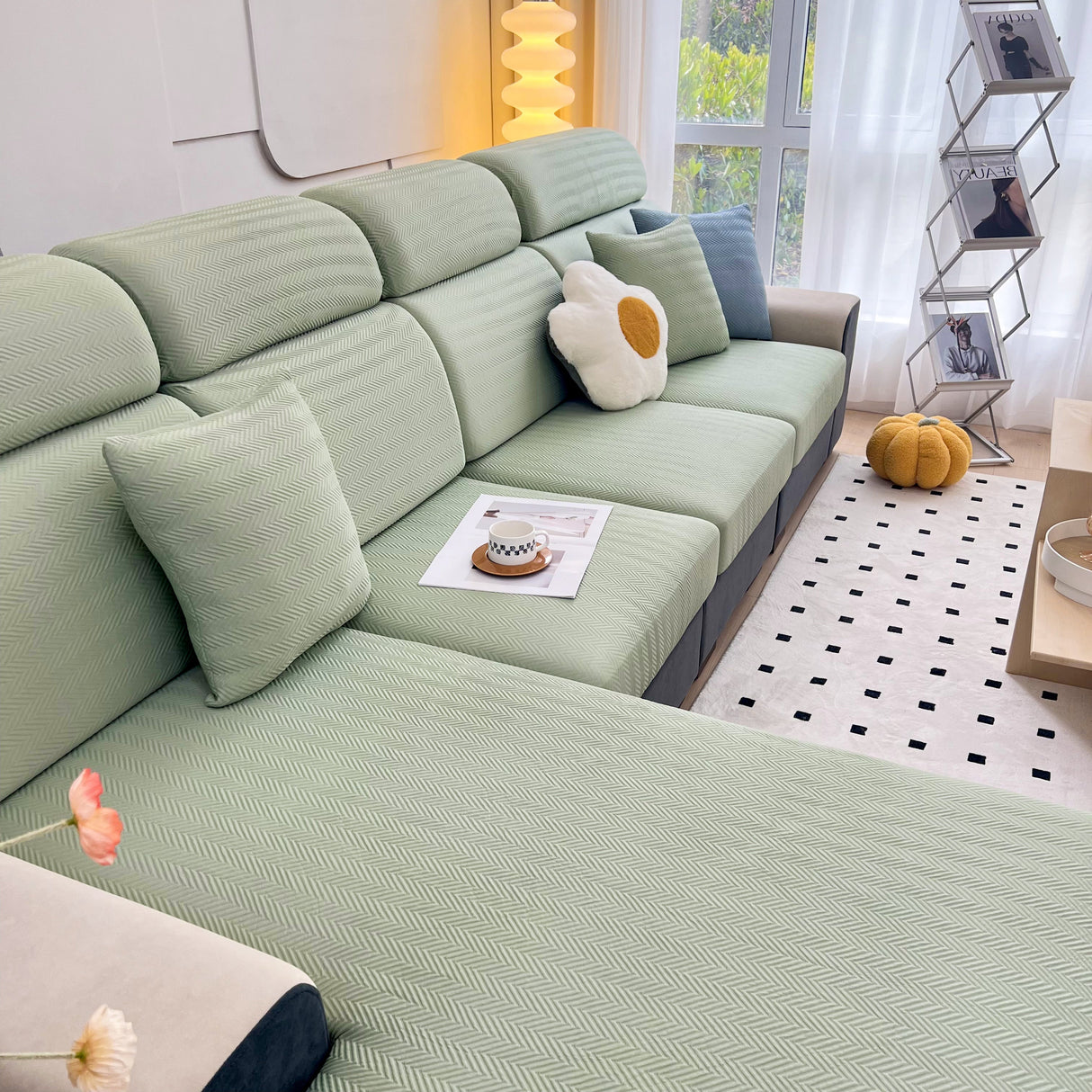 Cooling Stretchy Replacement Couch Cushion Covers for Sectional, Individual Couch Seat Cushion Covers