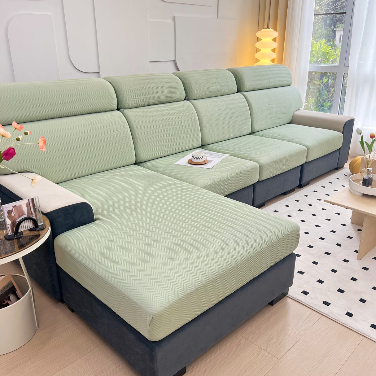 Cooling Stretchy Replacement Couch Cushion Covers for Sectional, Individual Couch Seat Cushion Covers