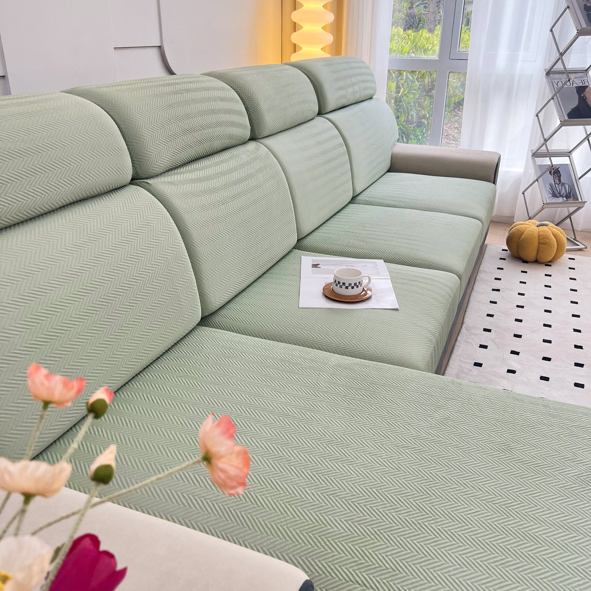 Cooling Stretchy Replacement Couch Cushion Covers for Sectional, Individual Couch Seat Cushion Covers