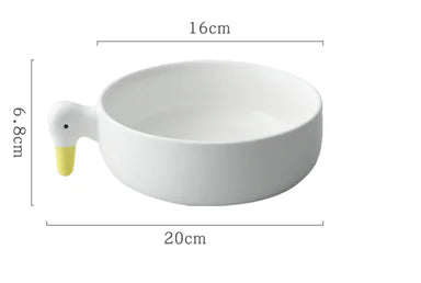 Creative Duckling Ceramic Bowl and Coffee Cup Set