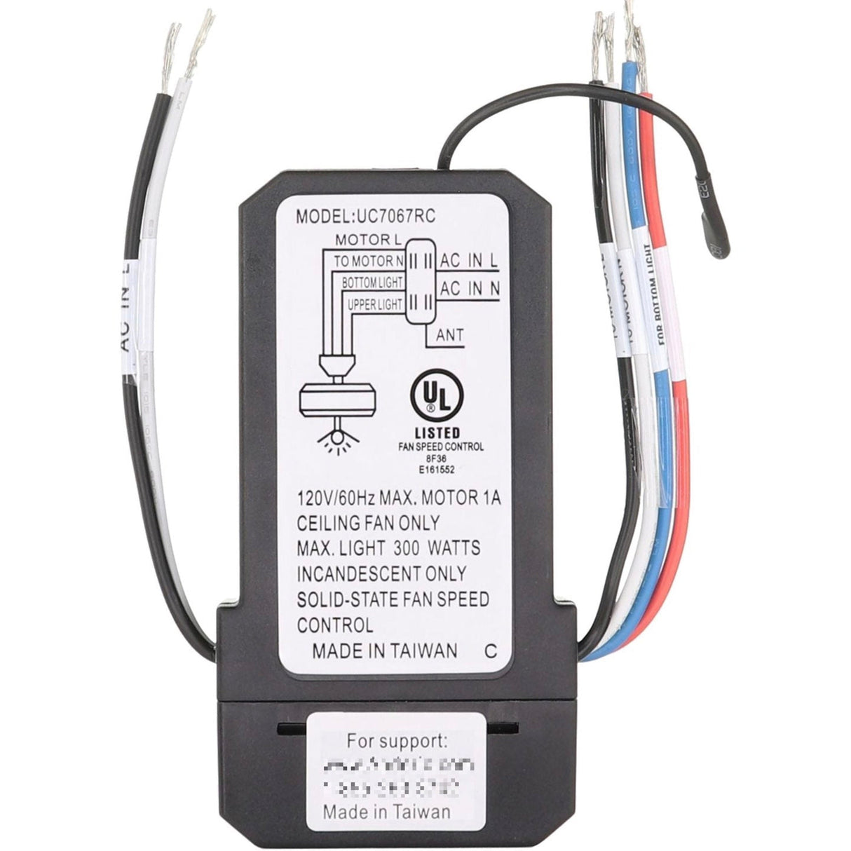 Anderic UC7067GMRX / FAN28R-UD Ceiling Fan Receiver for Hampton Bay and Other | 3-Speed Fans with Up Lights / Down lights - UC7067RYGA