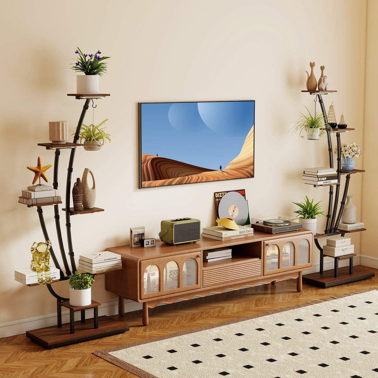 Indoor Plant Stand with Grow Lights Tall 8-Tier Corner Metal Plant Shelf-1 Piece