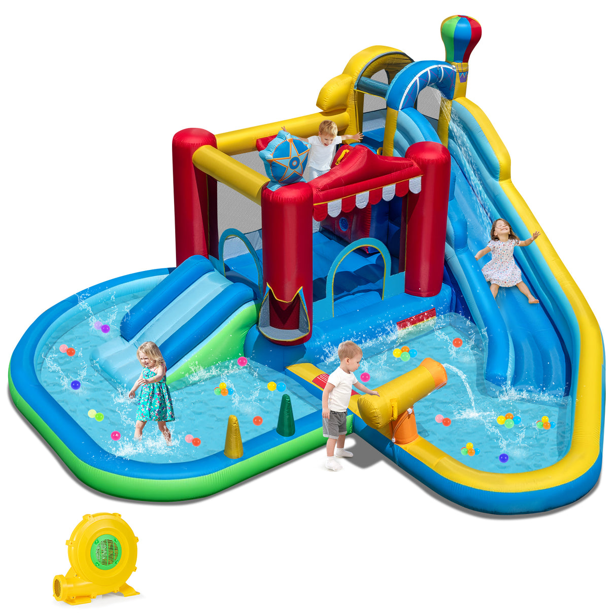 Inflatable Water Park Water Slide Wet Dry Combo Bounce House