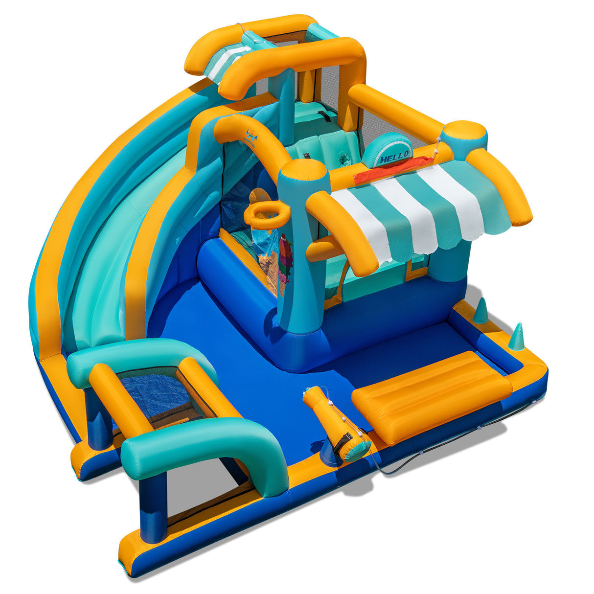 Inflatable Water Slide Bounce House Kids Jump Castle with Water Cannon