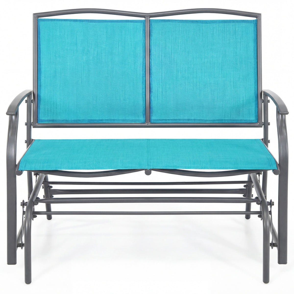 Iron Patio Rocking Chair for Outdoor Backyard-Turquoise