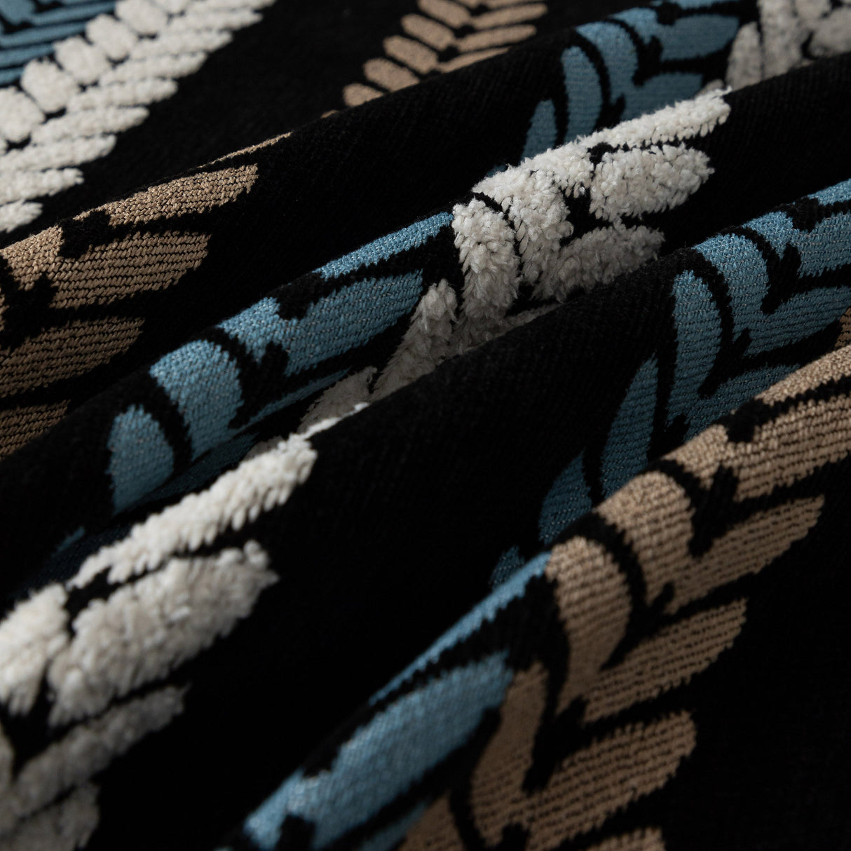 Cozy Decorative Throw Blanket for Couches, Boho Plush Woven Sofa Cover with Stripes