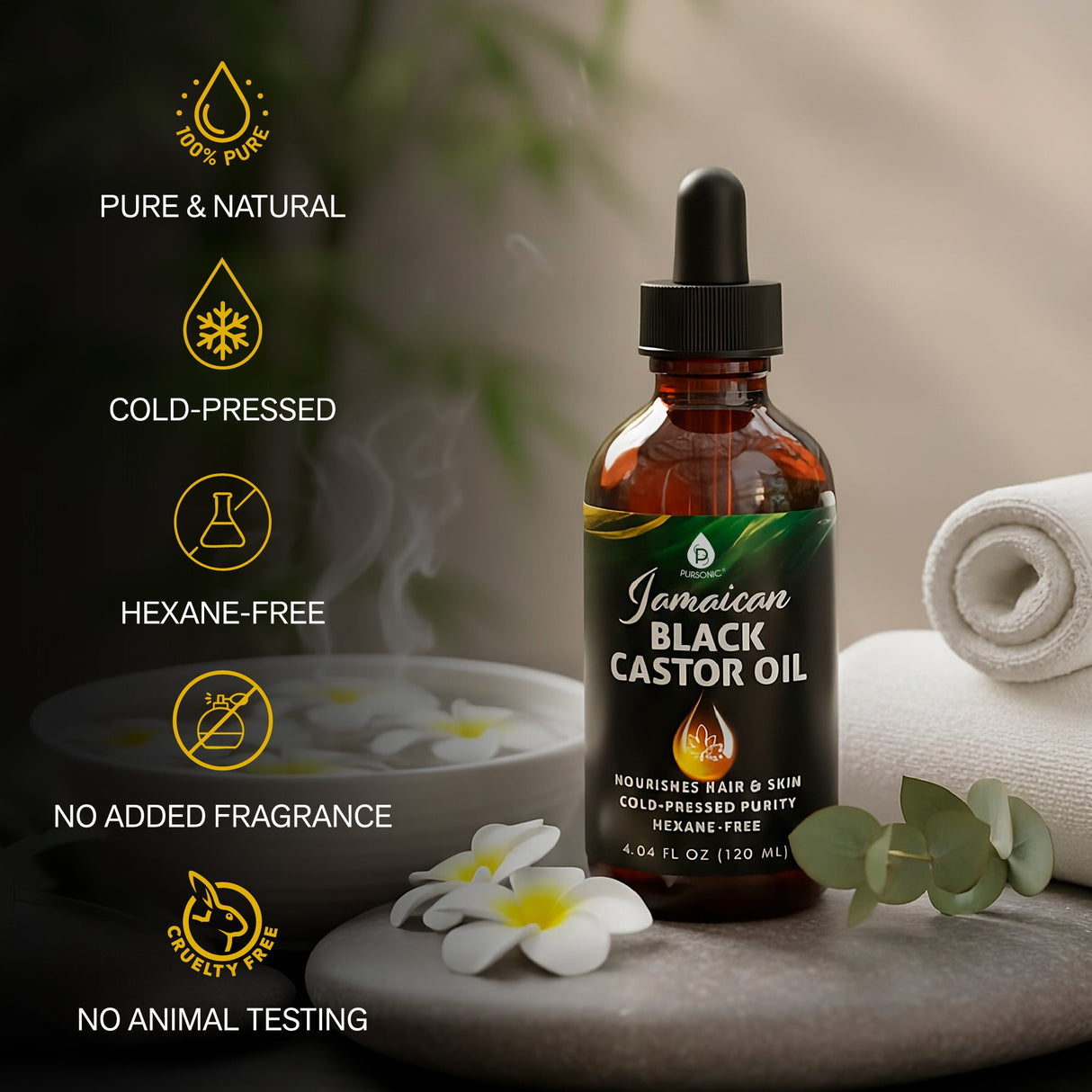 Jamaican Black Castor Oil – 100% Pure, Cold-Pressed Nourishment for Hair & Skin