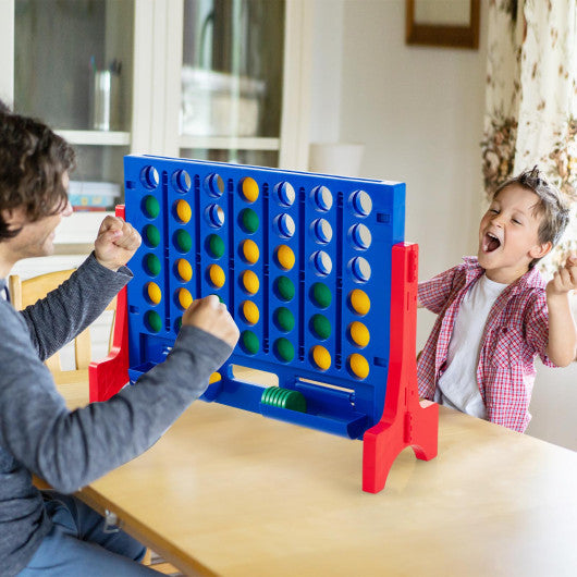 Jumbo 4-to-Score Connect Game Set with Carrying Bag and 42 Coins-Red