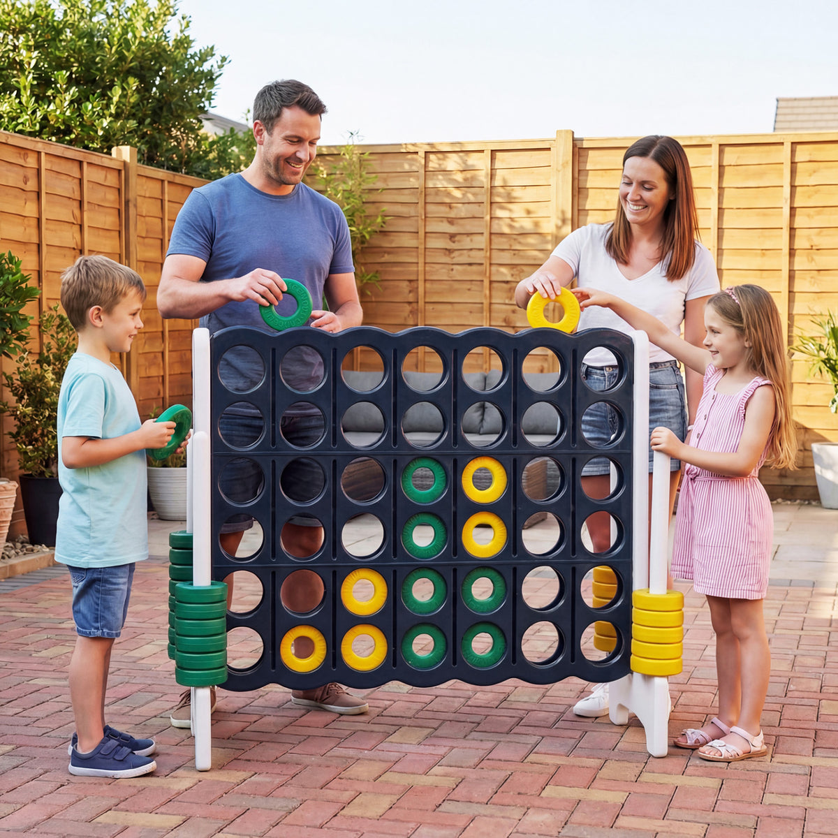 Jumbo 4-to-Score Game Set for Kids and Adults 3.5FT Tall by 4FT Wide Oversized Family Fun Game-Black
