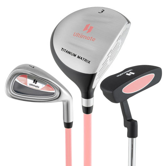 Junior Mallet Putter Individual Gold Club for Kids Ages 11-14-Pink