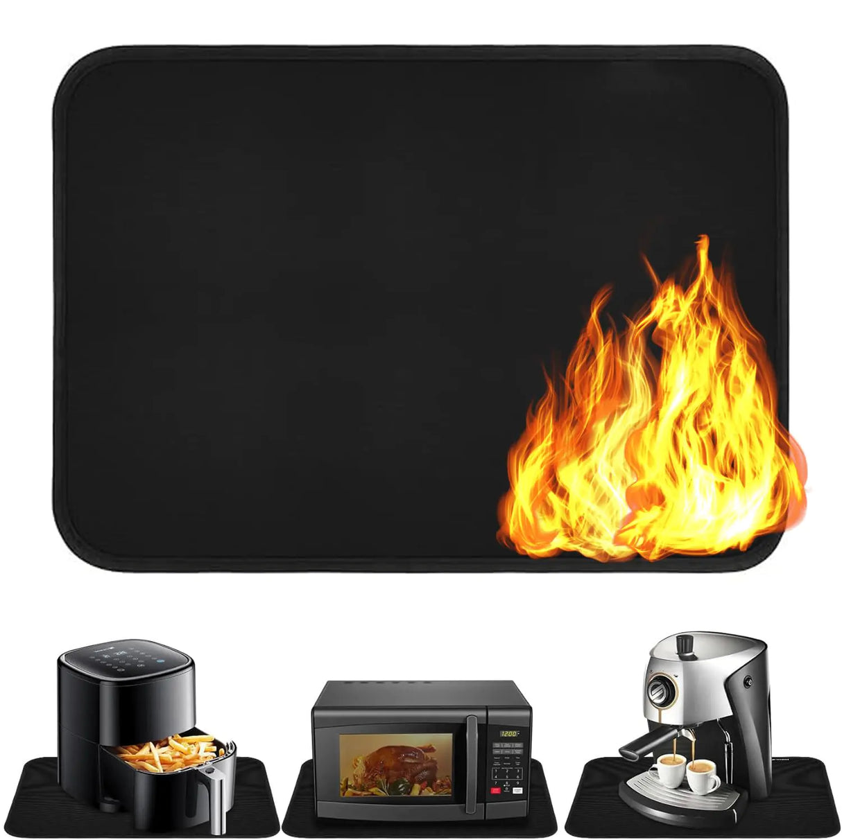 Silicone mat Heat Resistant Mat for Air Fryer Site Fireproof Silicone Mat for Kitchen Countertop Non-slip and Waterproof Countertop Protector oven liners for bottom of oven (1 23.6"X 15.8")