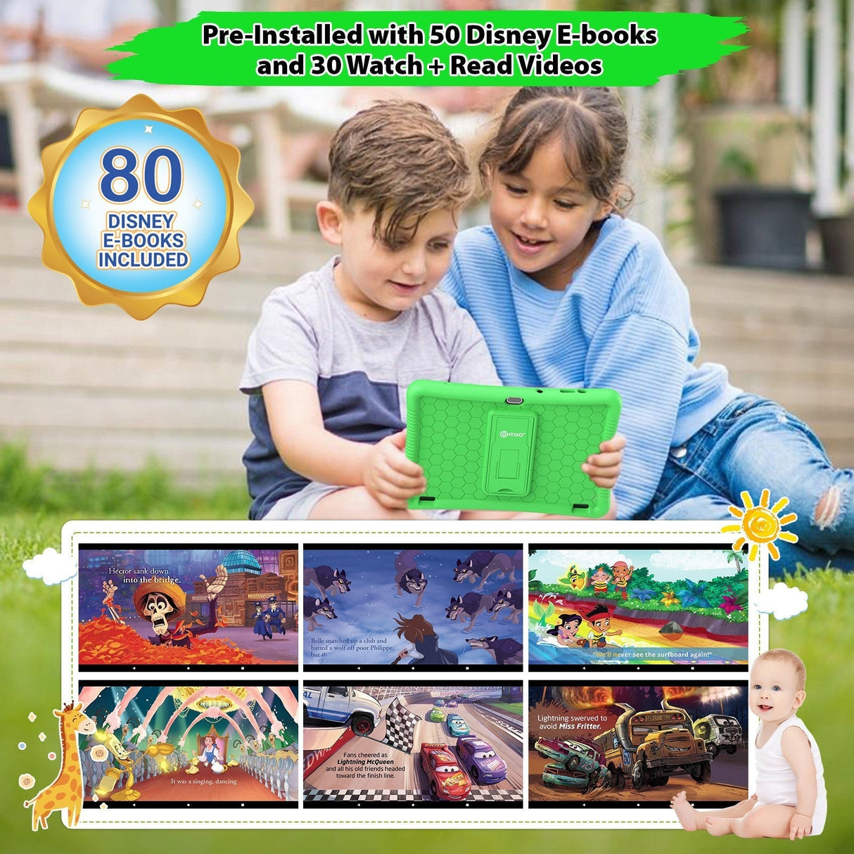 Contixo K102 10" Kids Tablet With Stylus and Smart Watch Bundle