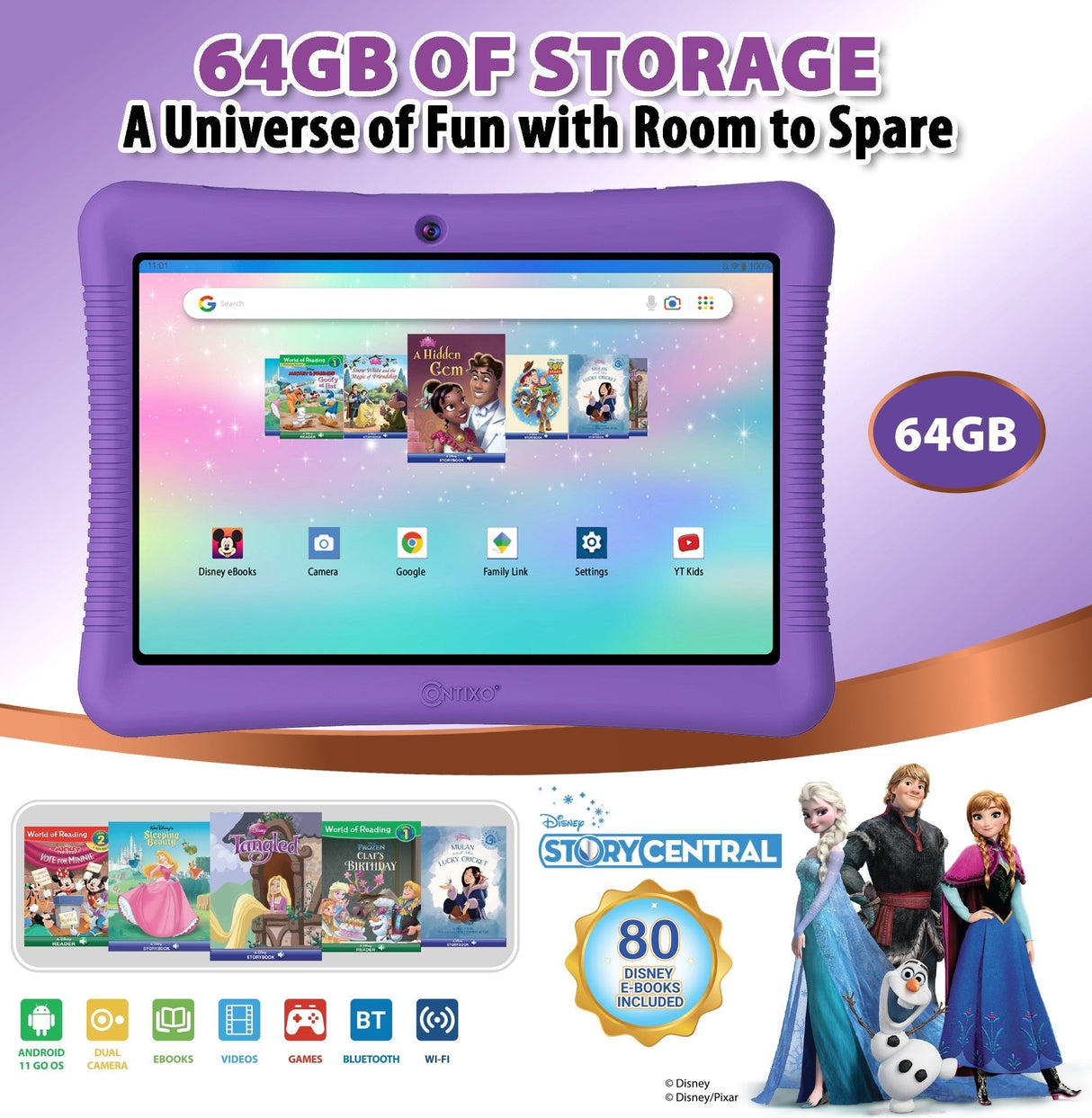 Contixo K102 10" Kids Tablet With Stylus and Smart Watch Bundle