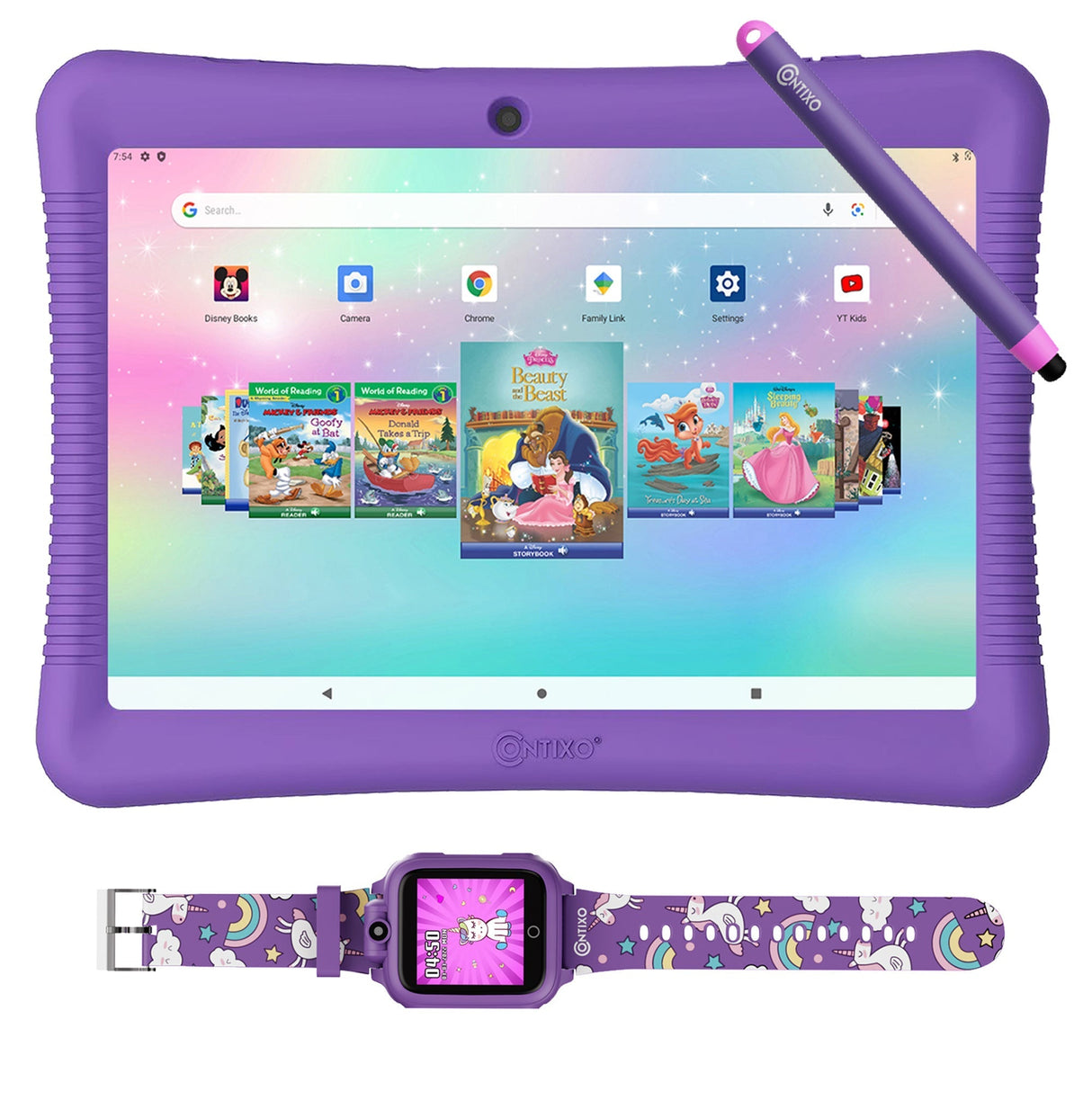 Contixo K102 10" Kids Tablet With Stylus and Smart Watch Bundle