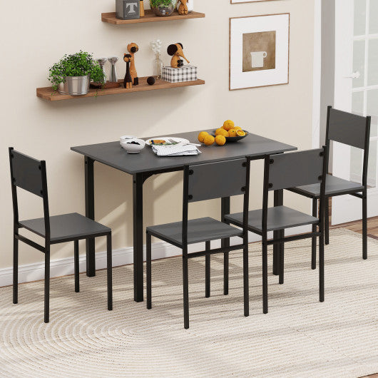 5 Piece Dining Table Set Industrial Style Kitchen Table and Chairs for 4-Grey