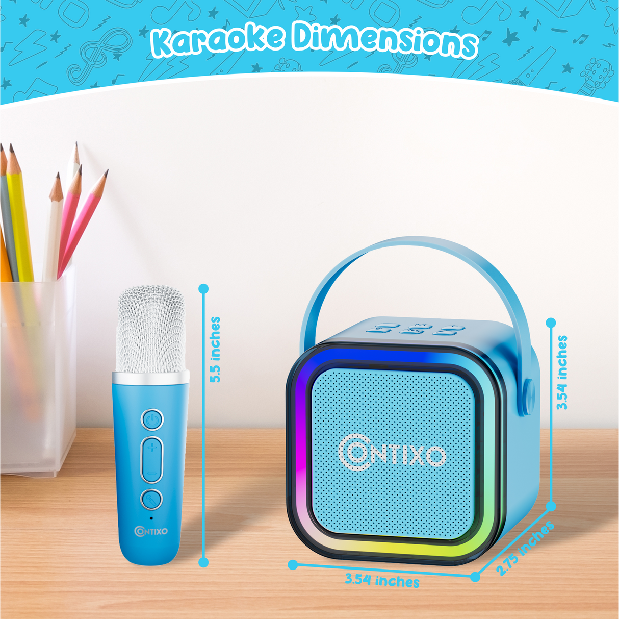 Contixo V8 7" Kids Tablet With Kids Bluetooth Karaoke and Two Microphones