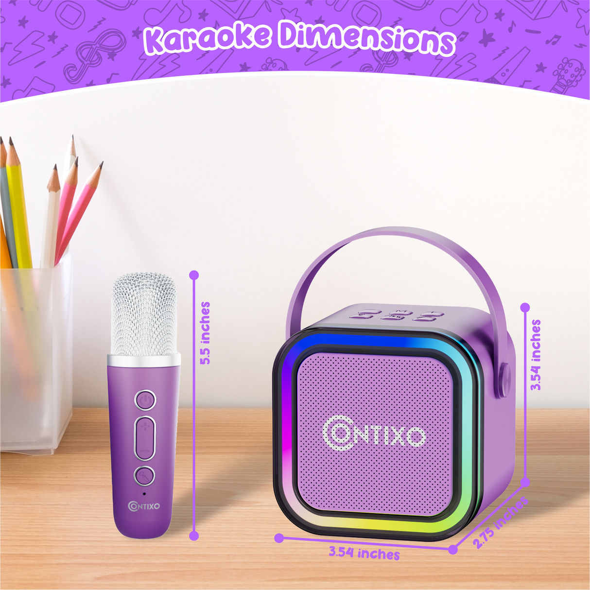 Contixo V8 7" Kids Tablet With Kids Bluetooth Karaoke and Two Microphones